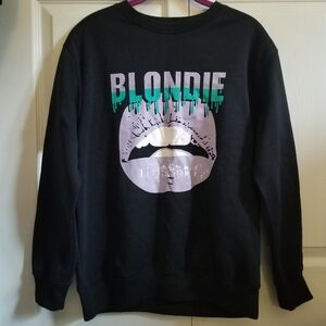 Blondie Women's Sweatshirt Small Black Purple Blue Band Graphic Music